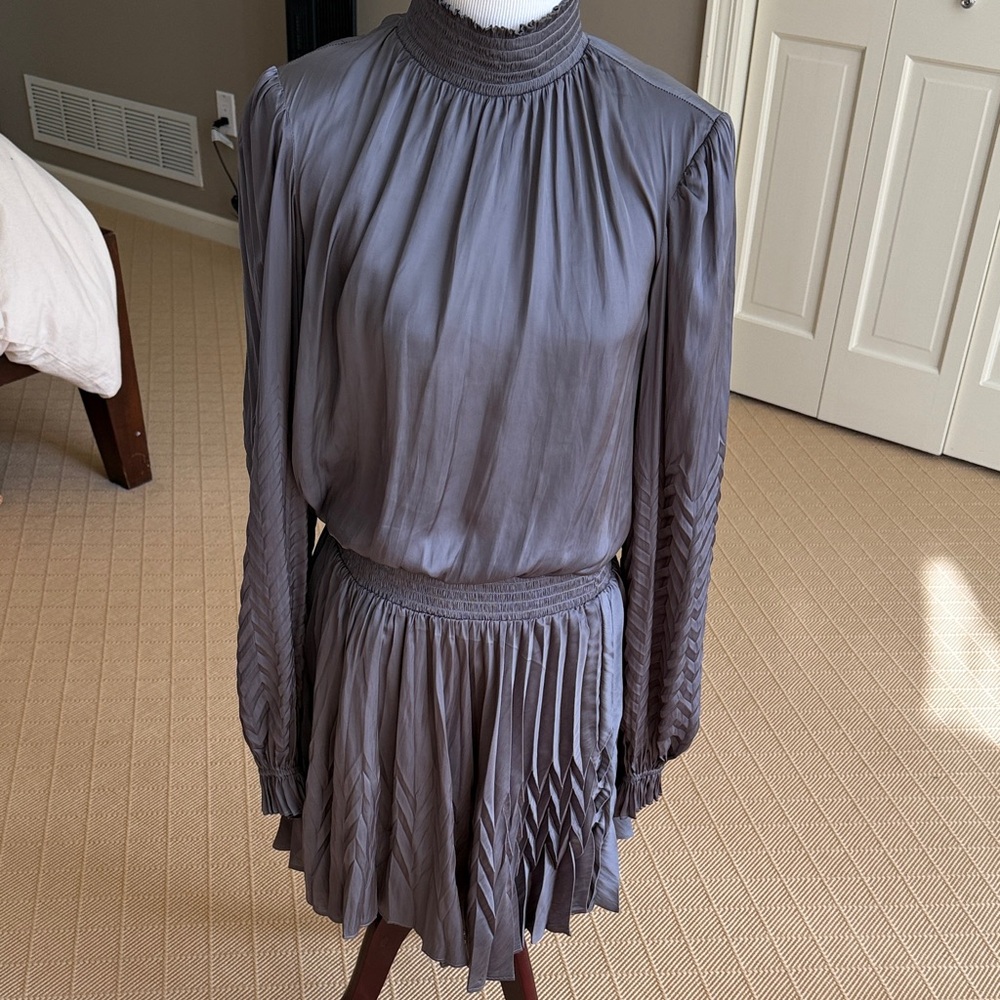 Ramy Brook Charcoal Long Sleeve Sawyer Dress